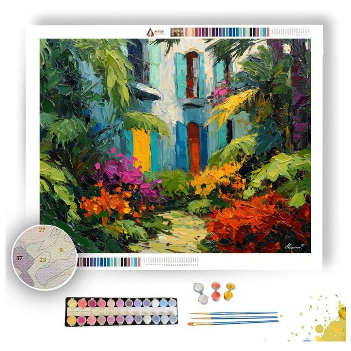 CARIBBEAN COURTYARD GARDEN - Paint by Numbers Full Kit
