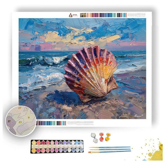 SHELL NEAR WAVE EDGE - Paint by Numbers Full Kit