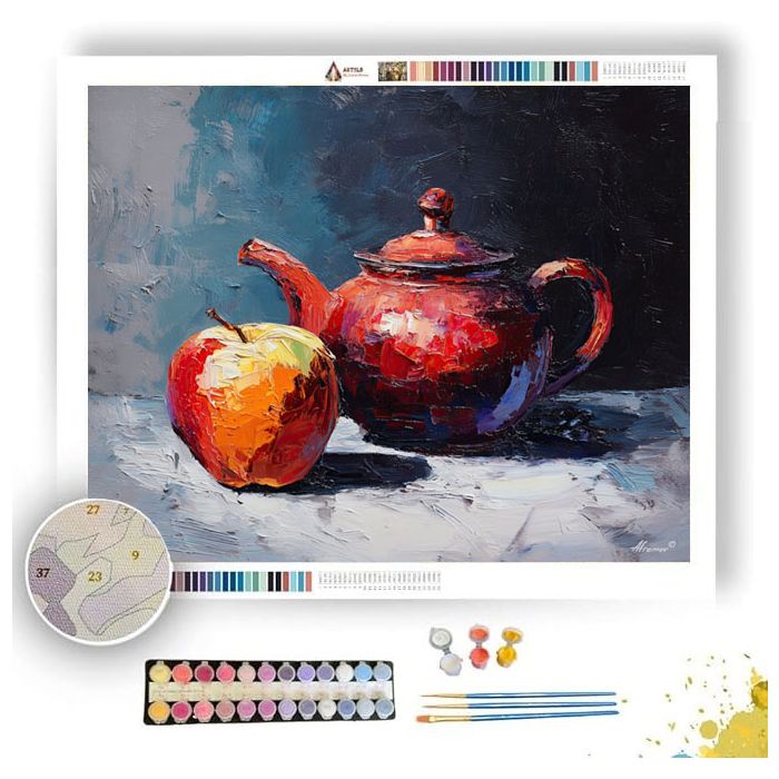 APPLE NEAR TEAPOT - Paint by Numbers Full Kit