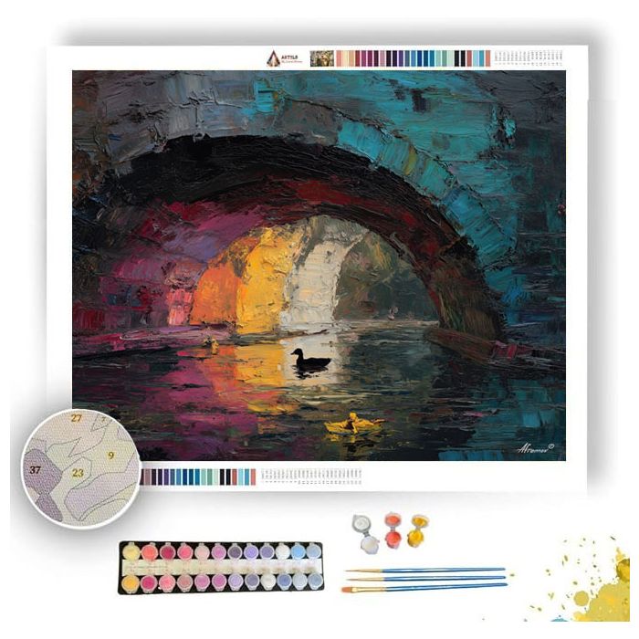 DUCK UNDER BRIDGE ARCH - Paint by Numbers Full Kit