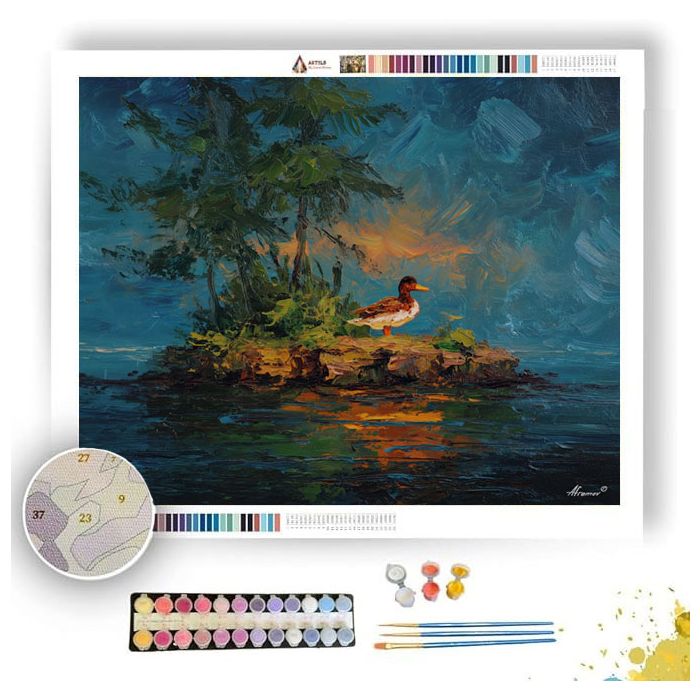 DUCK ON SMALL ISLAND - Paint by Numbers Full Kit