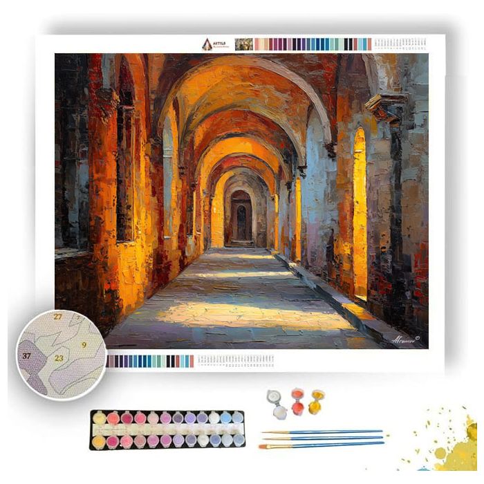 HISTORIC MONASTERY CORRIDOR - Paint by Numbers Full Kit