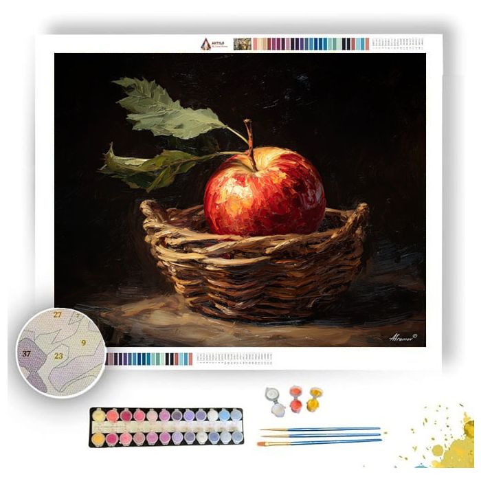APPLE IN RUSTIC BASKET - Paint by Numbers Full Kit