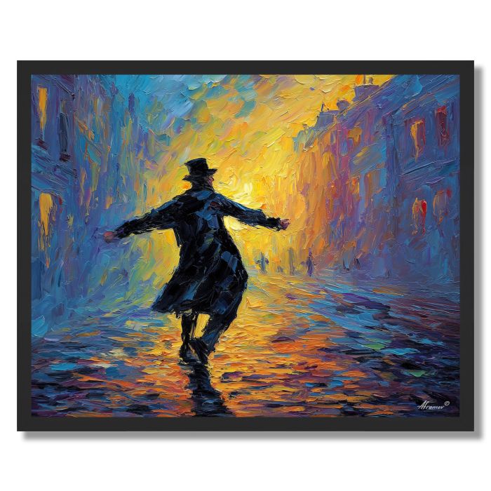 FIGURE SHOUTING STREET - FRAMED