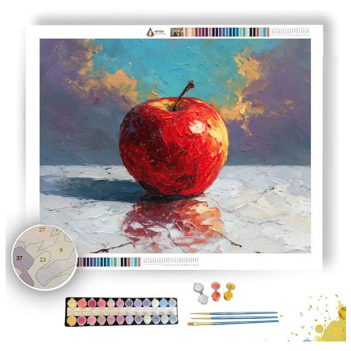 APPLE ON MARBLE SLAB - Paint by Numbers Full Kit