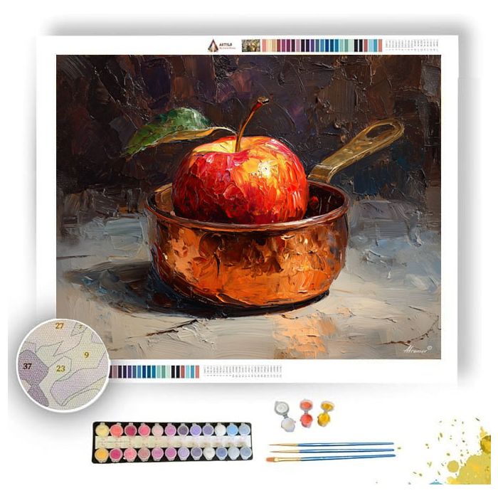 APPLE IN COPPER PAN - Paint by Numbers Full Kit