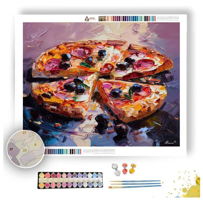 PIZZA WITH OLIVES - Paint by Numbers Full Kit