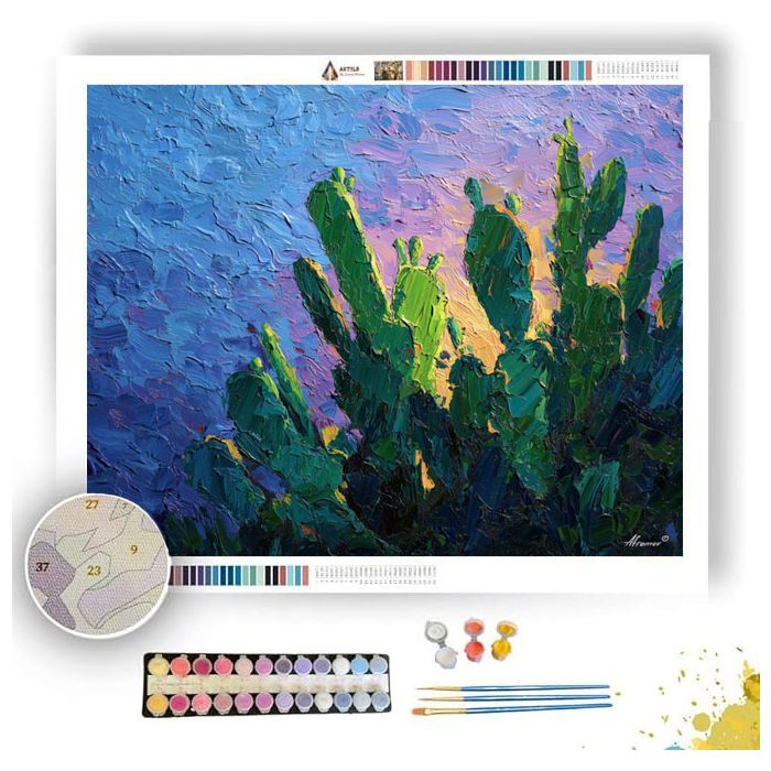 CACTUS IN MORNING LIGHT - Paint by Numbers Full Kit