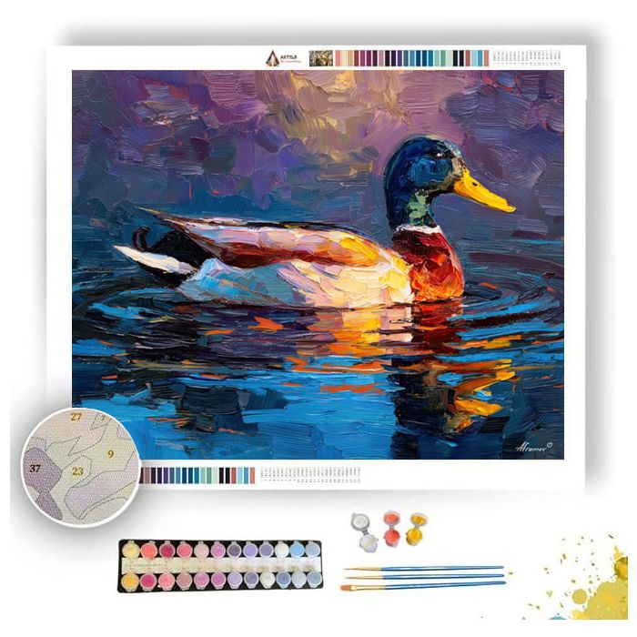 DUCK WATCHING RIPPLES - Paint by Numbers Full Kit
