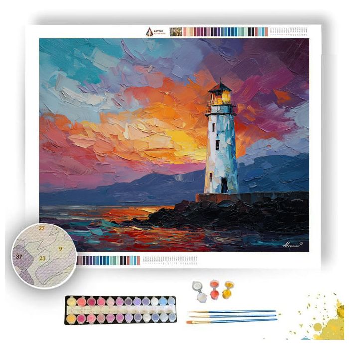 ROMAN HARBOR LIGHTHOUSE - Paint by Numbers Full Kit