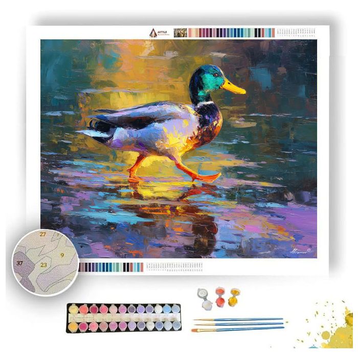 DUCK CROSSING SHALLOW WATER - Paint by Numbers Full Kit