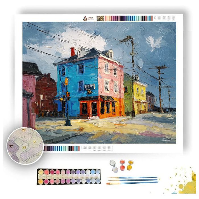 ISLAND STREET CORNER - Paint by Numbers Full Kit