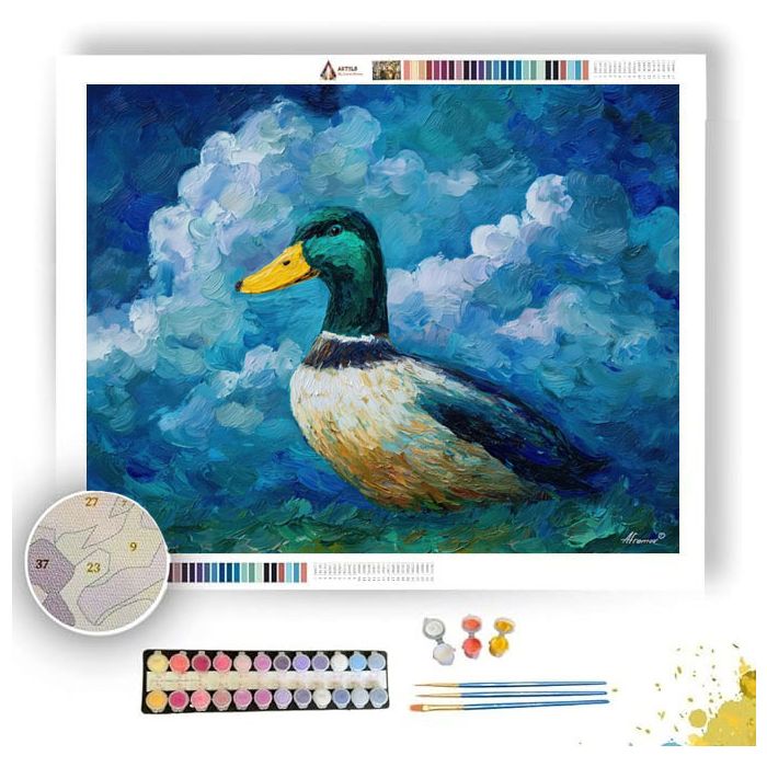 DUCK UNDER CLOUDY SKY - Paint by Numbers Full Kit