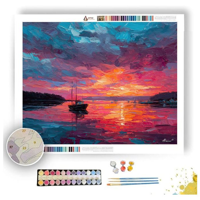 ISLAND HARBOR DAWN - Paint by Numbers Full Kit