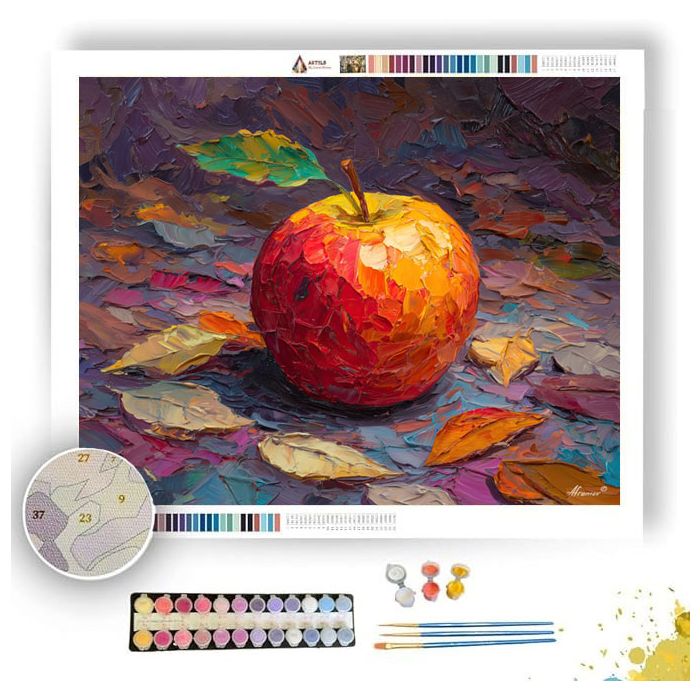 APPLE WITH AUTUMN LEAVES - Paint by Numbers Full Kit