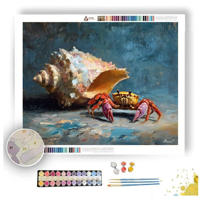 SHELL BESIDE SMALL CRAB - Paint by Numbers Full Kit