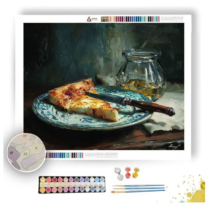 PIZZA SLICE NEAR PLATE - Paint by Numbers Full Kit