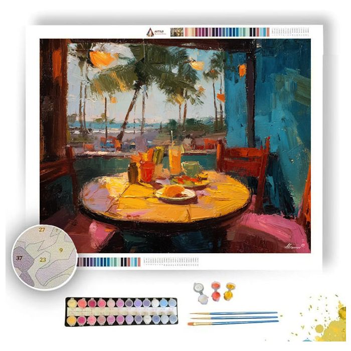 TROPICAL CAFE TABLE - Paint by Numbers Full Kit