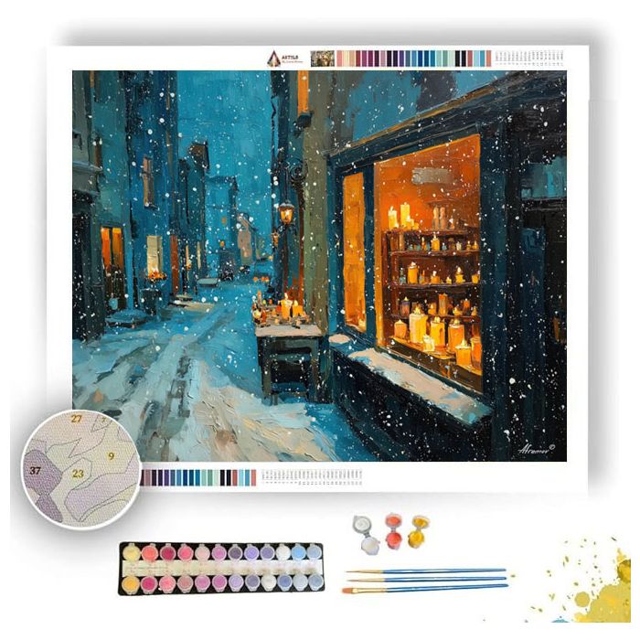 CANDLE SHOP SNOWFALL - Paint by Numbers Full Kit