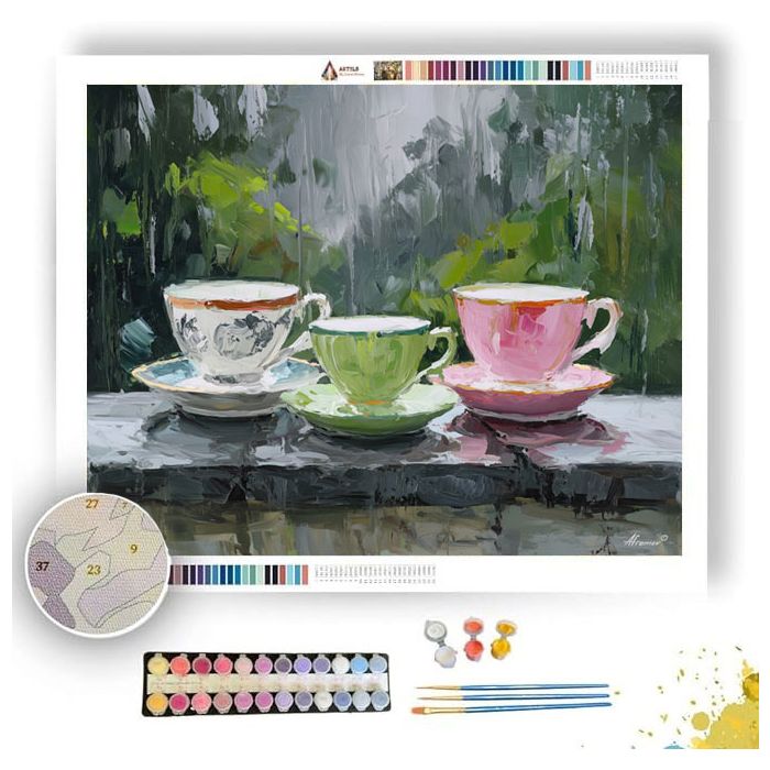 TEACUPS BEFORE STORM - Paint by Numbers Full Kit