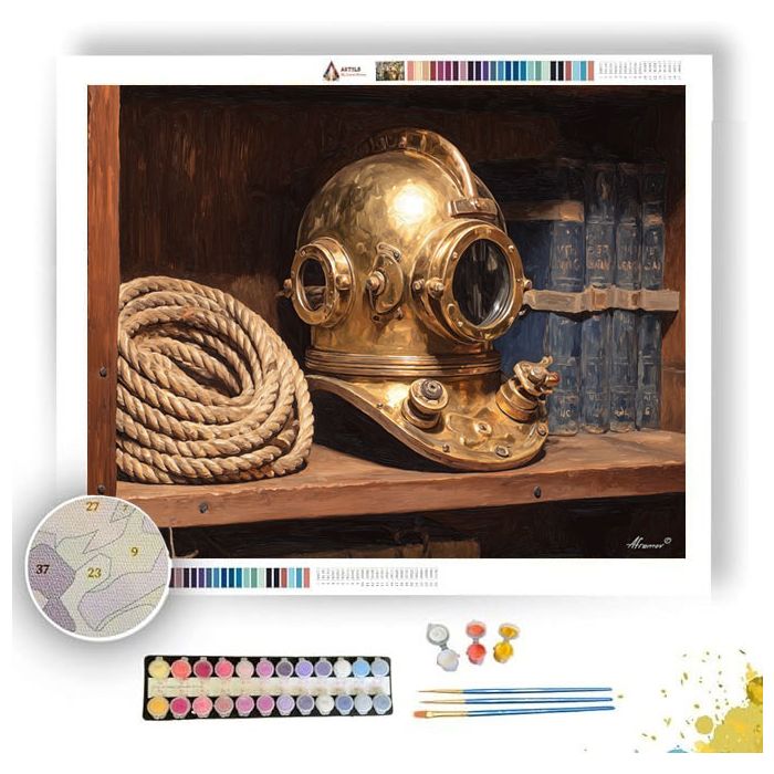 DIVER HELMET SHELF - Paint by Numbers Full Kit