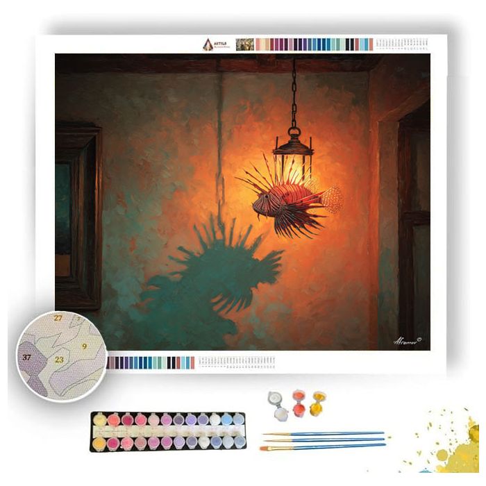 LIONFISH LANTERN ROOM - Paint by Numbers Full Kit
