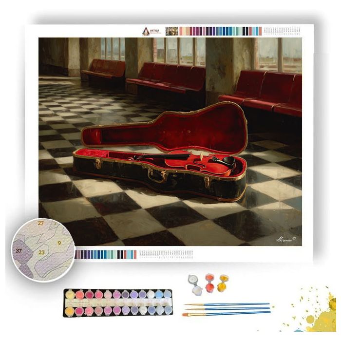 RED VIOLIN CASE - Paint by Numbers Full Kit