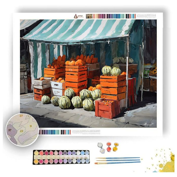 PAPAYA MARKET AWNING - Paint by Numbers Full Kit