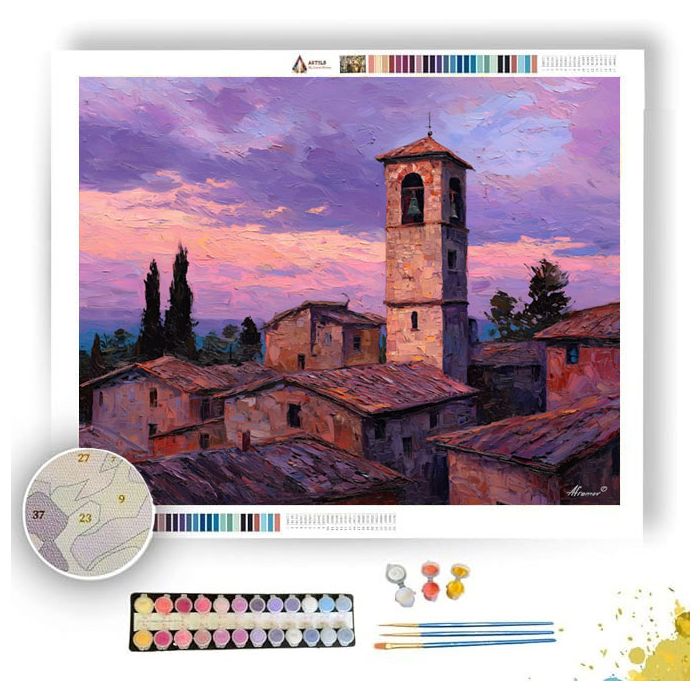BELL TOWER DUSK - Paint by Numbers Full Kit