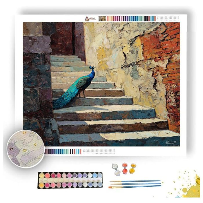 PEACOCK STAIR DESCENT - Paint by Numbers Full Kit