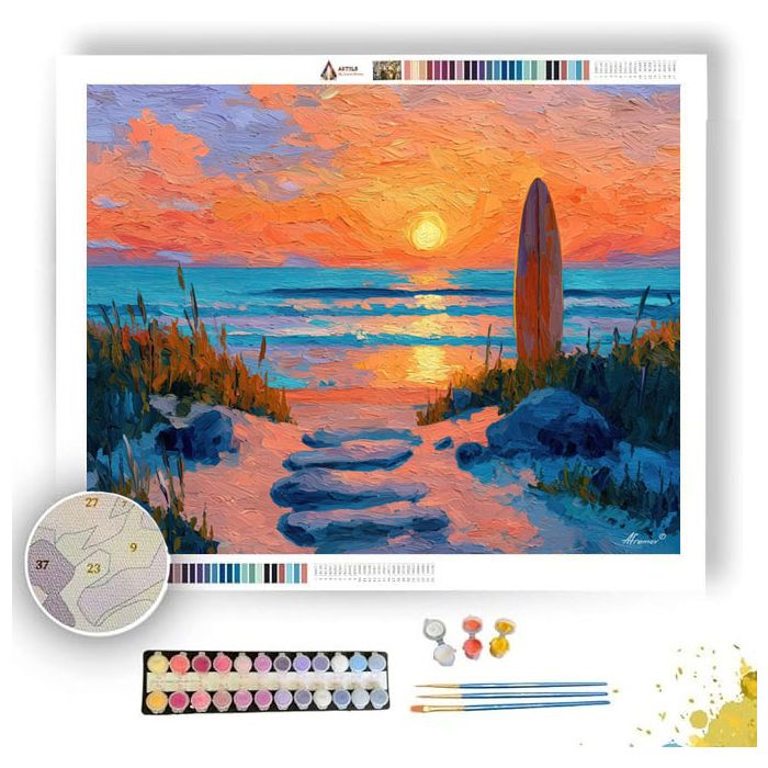STONE SUNSET PATH - Paint by Numbers Full Kit