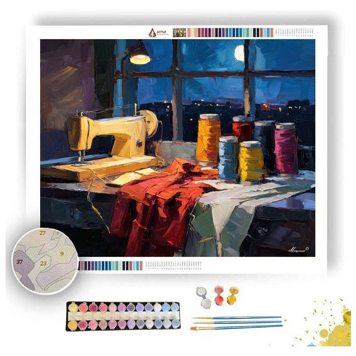 MOONLIT WINDOW-LIT - Paint by Numbers Full Kit
