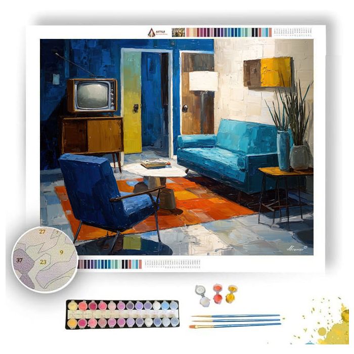 MIDCENTURY THRESHOLD COBALT - Paint by Numbers Full Kit
