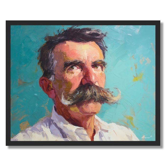 QUIET MUSTACHE WATERLINE - FRAMED