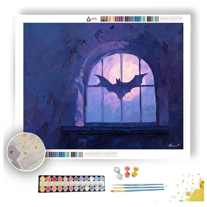 WINDOW STUDY MOONLIT - Paint by Numbers Full Kit
