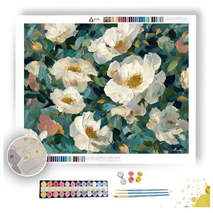FLORAL HALO MARBLE - Paint by Numbers Full Kit