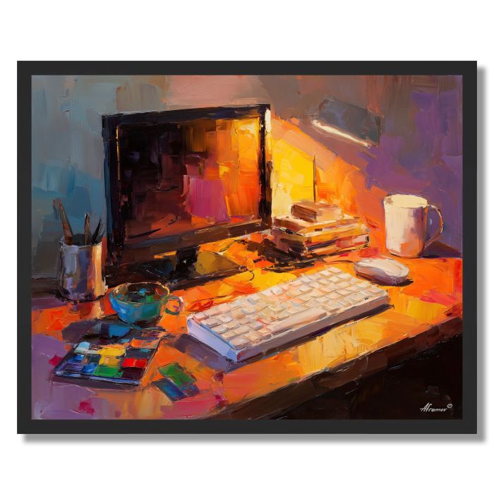 VIOLET WORKSTATION GLOW - FRAMED