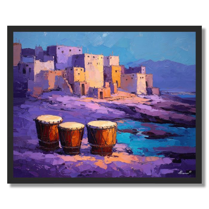 VIOLET NIGHT WATERLINE - FRAMED
