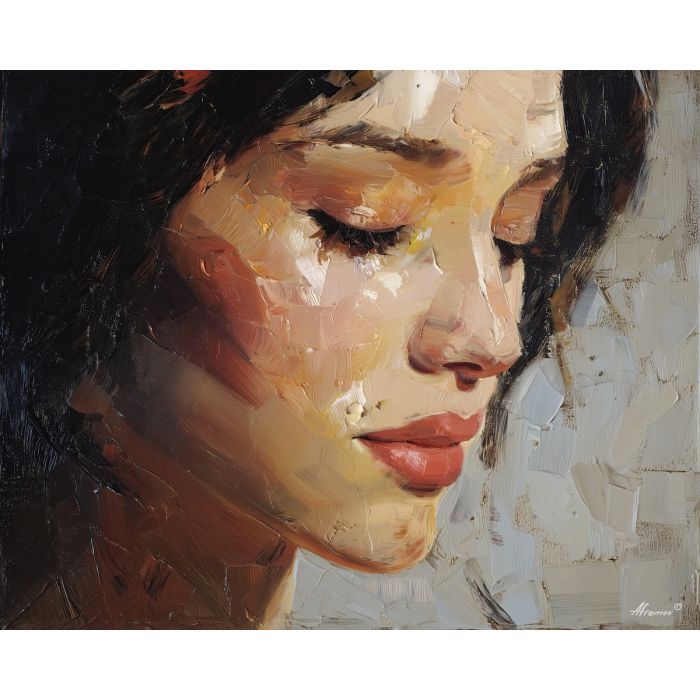 lip, a close portrait scene focused on side light mouth, a portrait or fashion setting, side light mouth, crimson and coral with charcoal and cream highlights, glamorous and dramatic, foreground subject, impasto texture, textured strokes, atmospheric depth, oil painting, palette knife texture, impasto oil, thick paint, bold brushwork, soft glow, color contrast, layered depth, foreground focus, background gradient