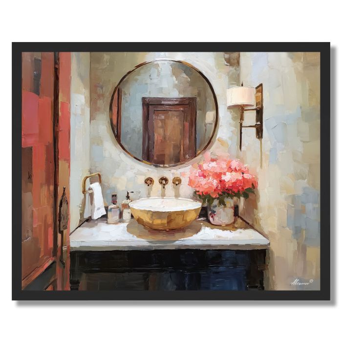 MIRROR WATERLINE BRASS - FRAMED