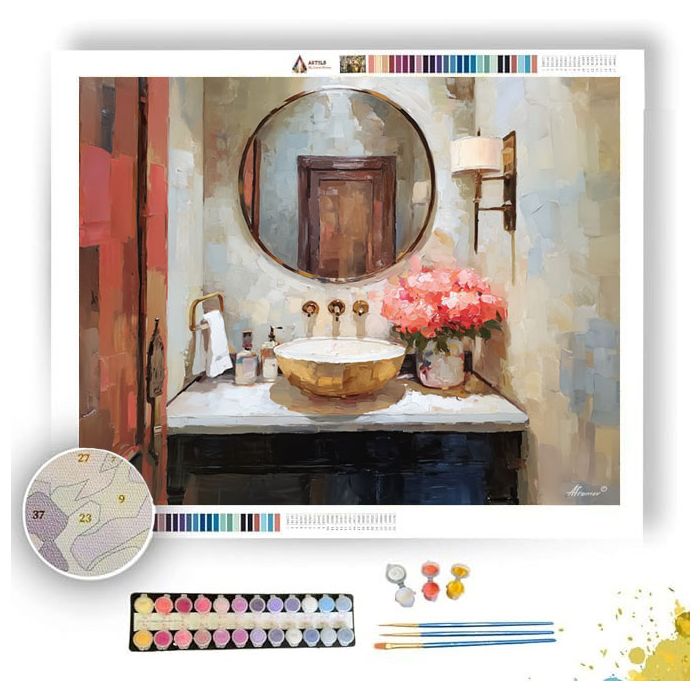 MIRROR WATERLINE BRASS - Paint by Numbers Full Kit