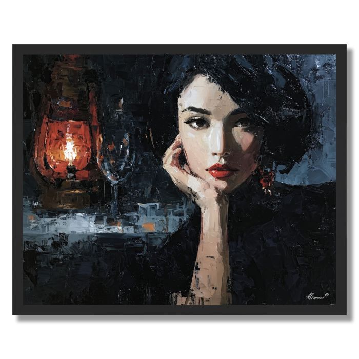 MIDNIGHT SCENE LANTERN - FRAMED