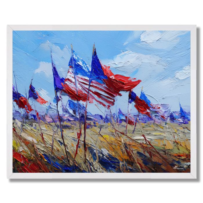SAND FLAGS SCENE - FRAMED