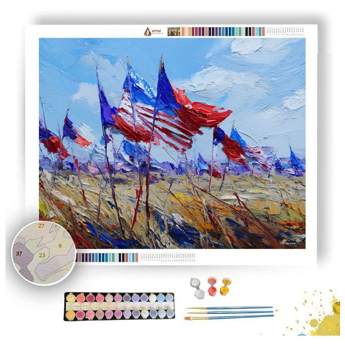 SAND FLAGS SCENE - Paint by Numbers Full Kit
