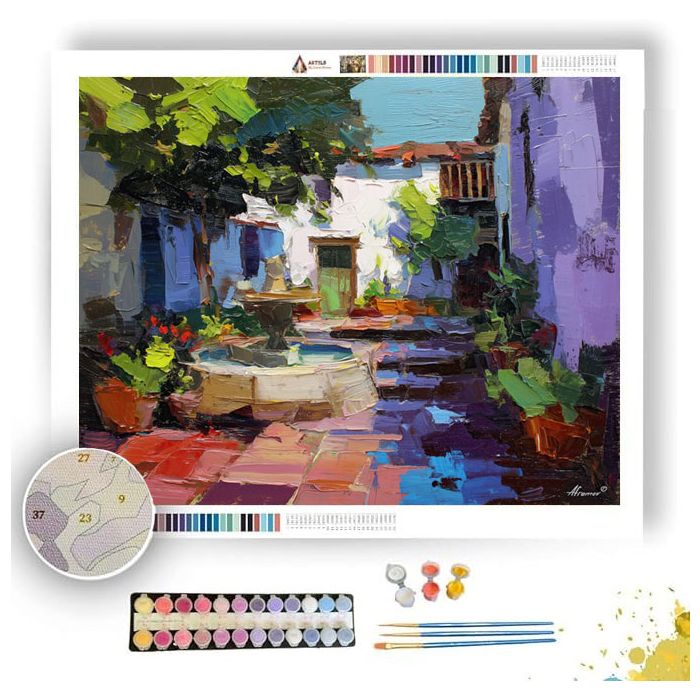 COURTYARD WATERLINE VIOLET - Paint by Numbers Full Kit