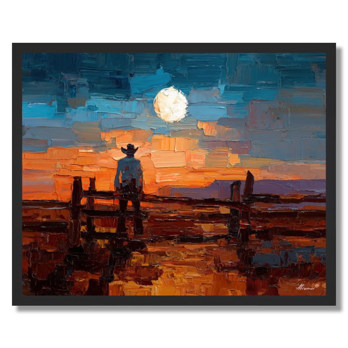 MOONLIT COWBOY - FRAMED