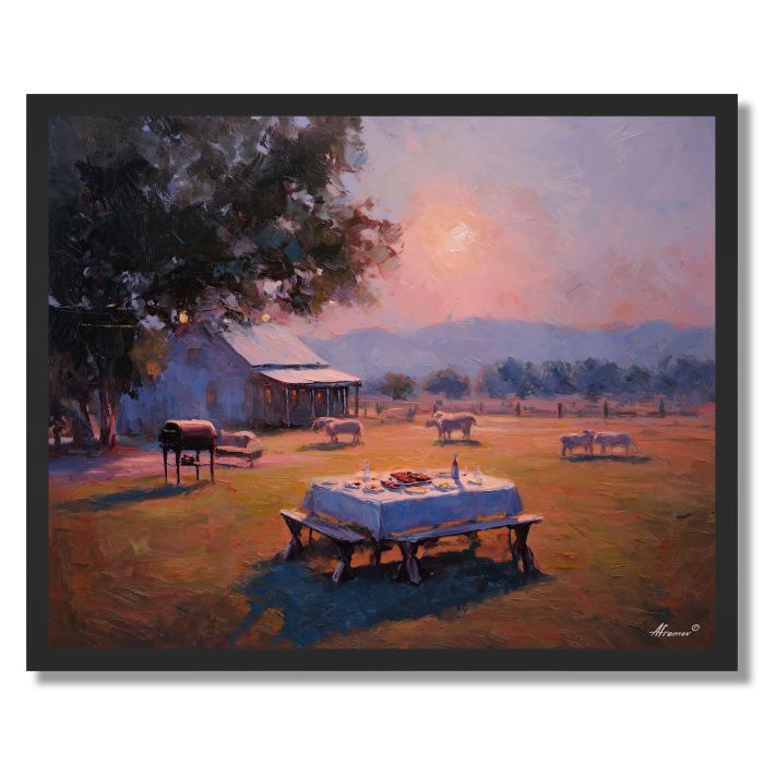 MOONLIT BARBECUE - FRAMED