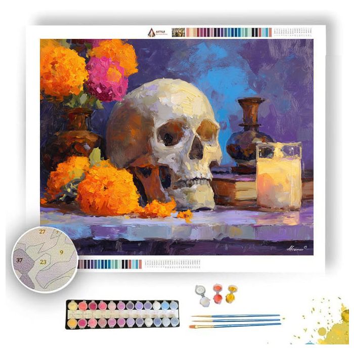 SKULL VIGNETTE MARBLE - Paint by Numbers Full Kit