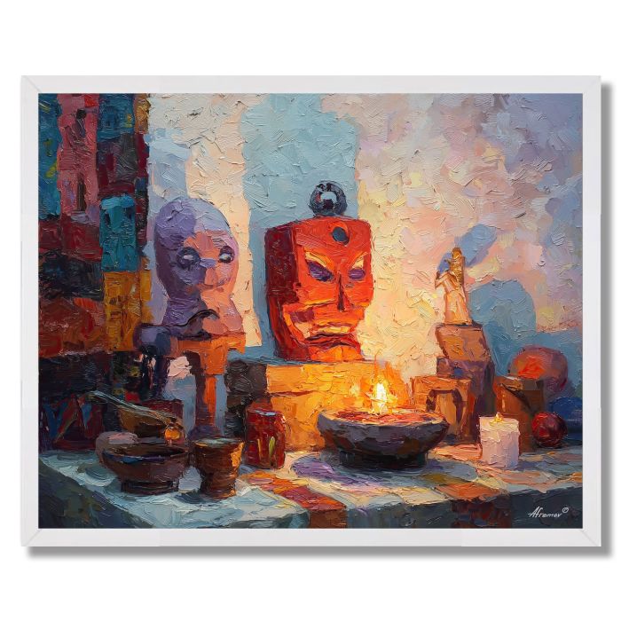 LANTERN PAINTED SPARK - FRAMED