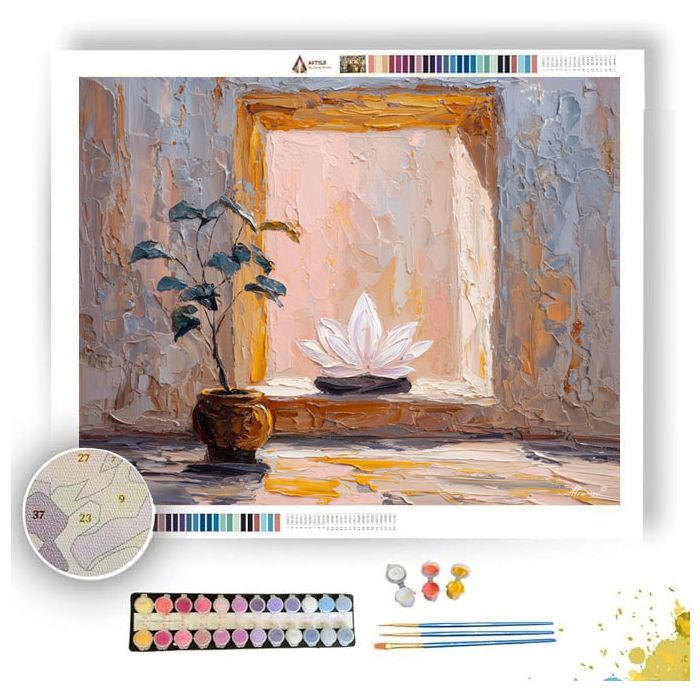 LOTUS VIGNETTE MARBLE - Paint by Numbers Full Kit